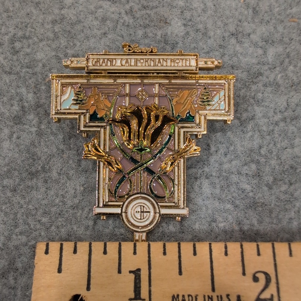 Disney Grand Californian Hotel Pin 2004 Disneyland Resort Stained Glass Logo - Picture 2 of 4
